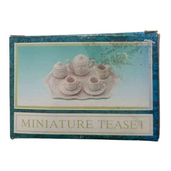 New World Bazaars Inc. Floral Fantasy Miniature Tea 8 Piece Set Beige - Picture 6 of 8